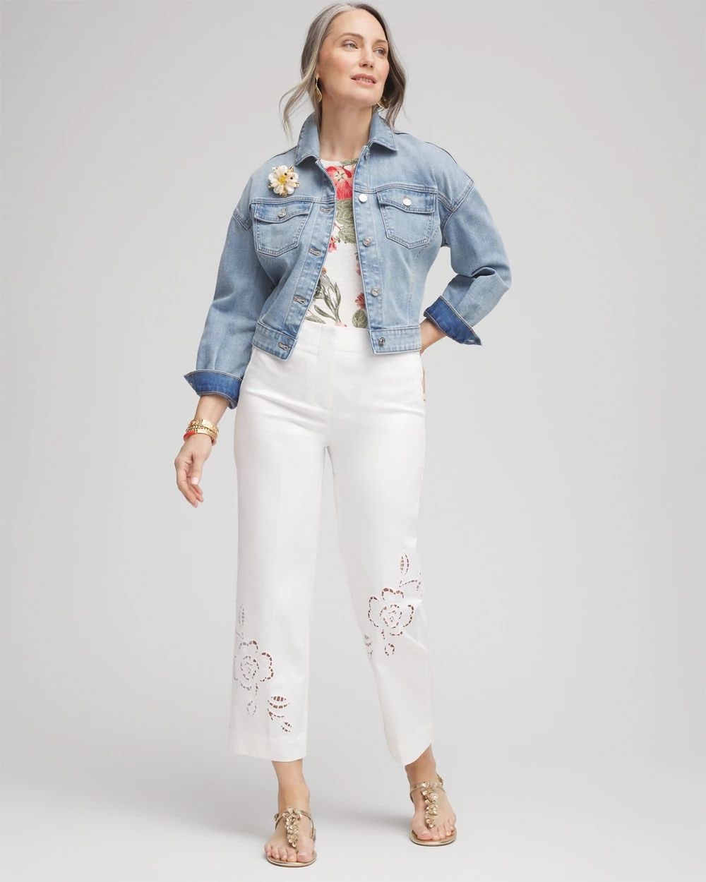 Sateen Cutout Cropped Pants | Chico's
